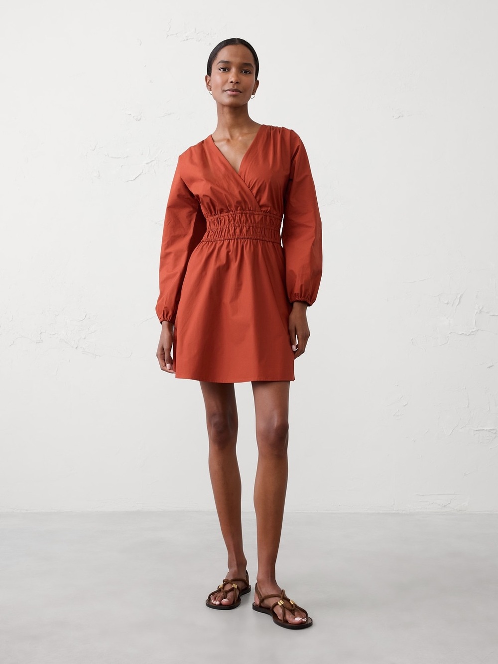 Banana Republic Smocked Waist-Seam Mini Dress